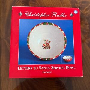 Christopher Radko Letters to Santa Christmas Serving Bowl in original box
